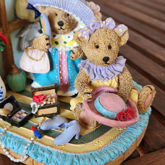 Charming Very Detailed Teddy Bear Porcelain Bookends Nursery or Girls Room Decor - Picture 9 of 16